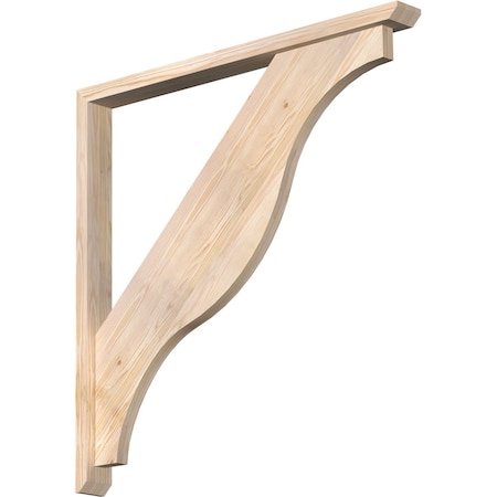 Ekena Millwork Funston Slat Smooth Bracket w/ Offset Brace, Douglas Fir, 3 1/2"W x 40"D x 40"H BKT0402X40X40FST06SDF